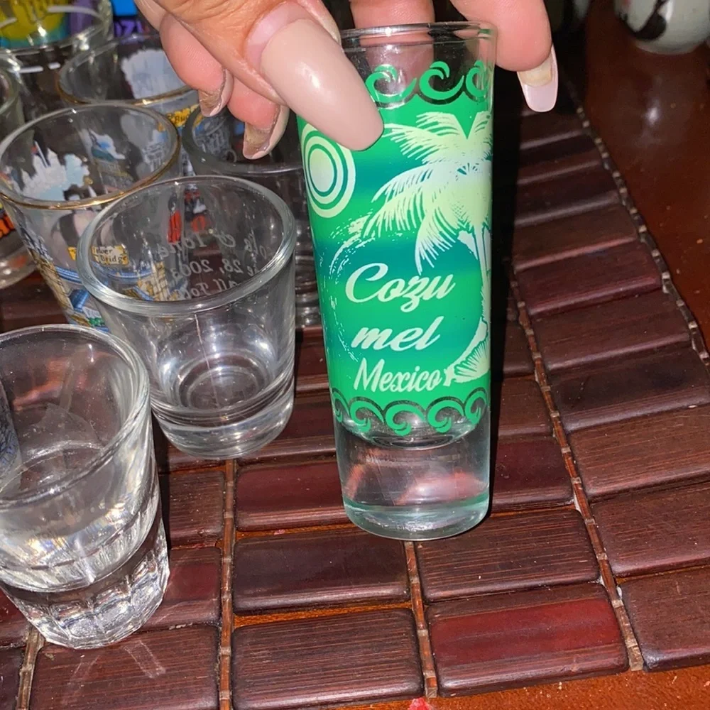 Set of 31 shot glass from different states and countries